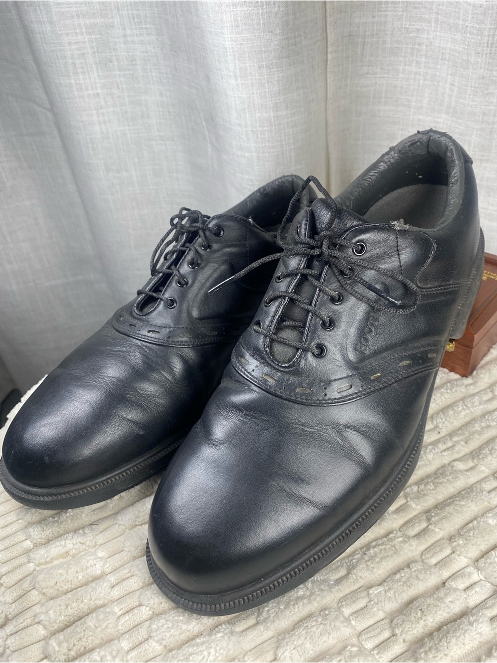 FootJoy Contour Series Black Leather Spikeless Golf Shoes Men's Size 10.5 M